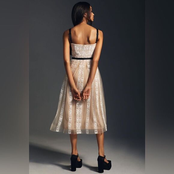 New Anthropologie Mare Mare Lace Corset Midi Dress - Picture 2 of 6